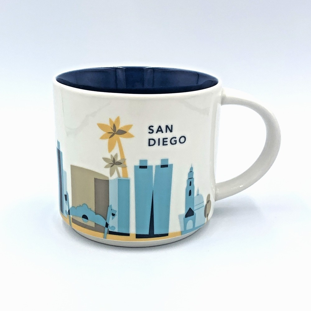 Starbucks San Diego You Are Here Collection Coffee‎ Mug 14oz White Blue 2015